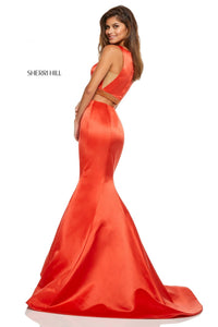 Sherri Hill 2-piece Mermaid Formal Dress in orange - women's dress - alternate view