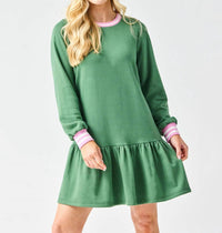 Mary Square Georgia Dress in olive - women's dress