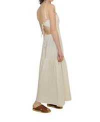 Peony Tie Back Midi Dress in gardenia - women's dress - alternate view
