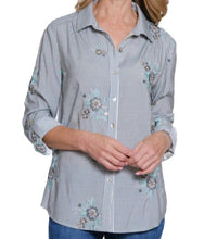 Multiples - Embroidered Button Front Shirt