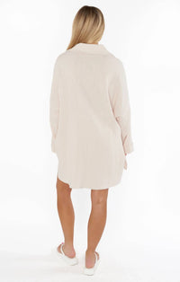 Show Me Your Mumu Johns Button Down Long Sleeve Shirt in white - women's shirt - detail view
