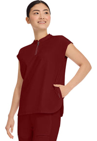 Healing Hands - Sandy Zip Mandarin Collar Top