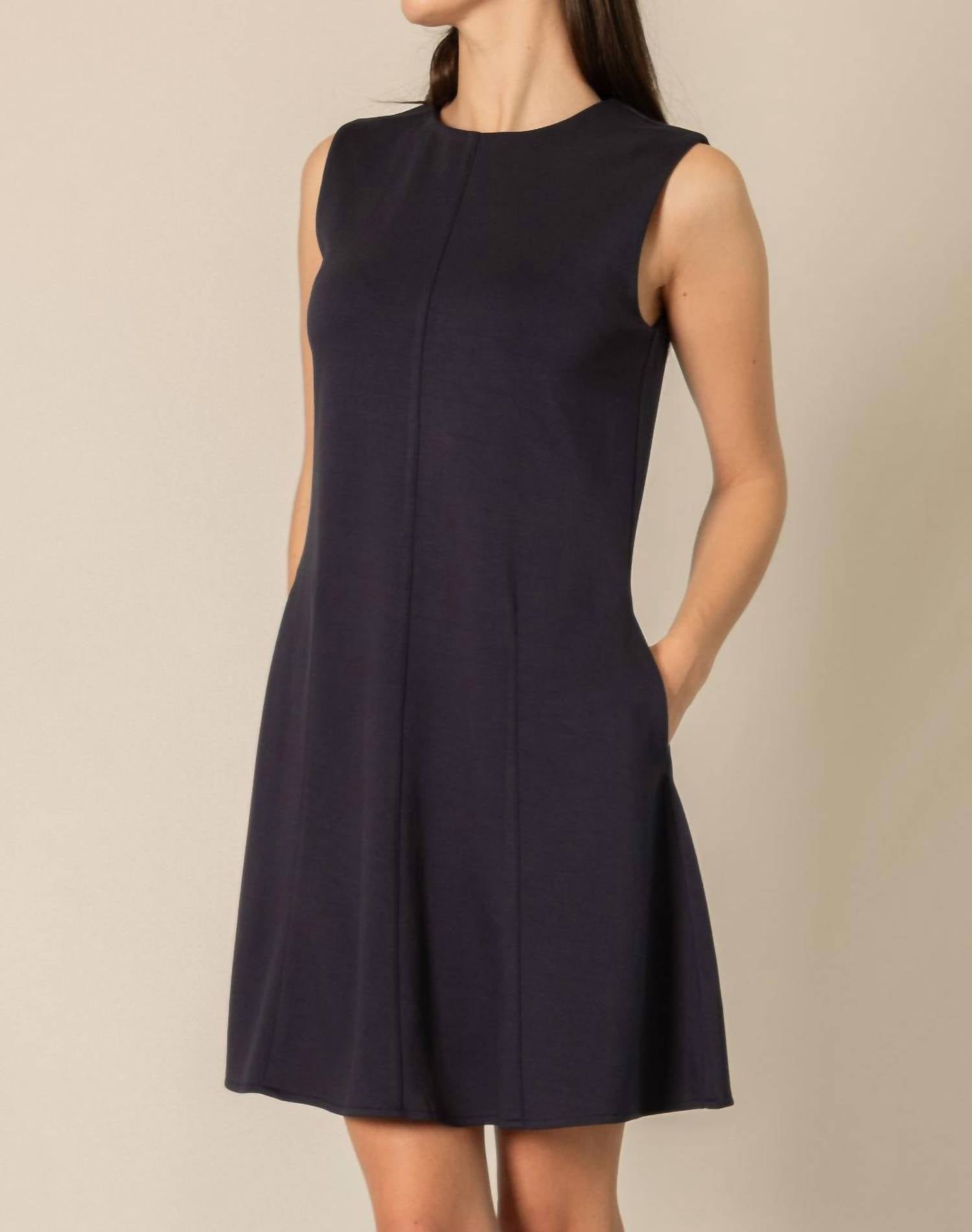 P.CILL Butter Modal Flared Mini Dress in navy - women's dress - alternate view