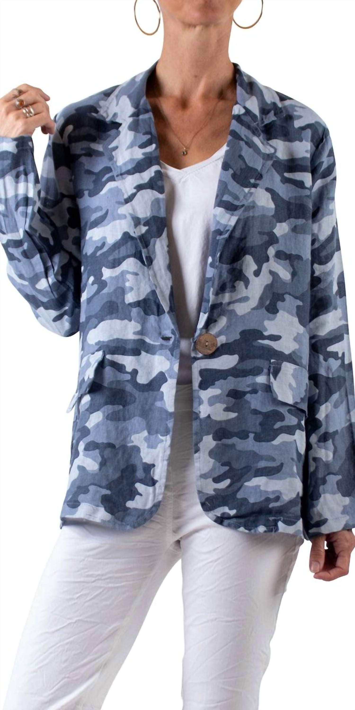 Gigi Moda - Sabrina Camo Linen Blazer