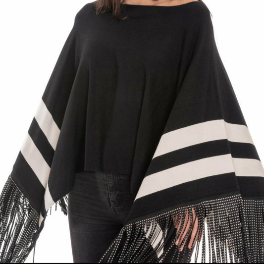 Studded Fringe Cape