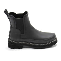 HUNTER Women's Refined Stitch Detail Slim Fit Chelsea Boots in black - women's shoe - detail view