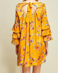 Entro - Floral And Ruffle Sleeve Dress