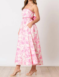 Peach Love Savannah Back Tie Maxi Dress in pink multi - women's dress - alternate view