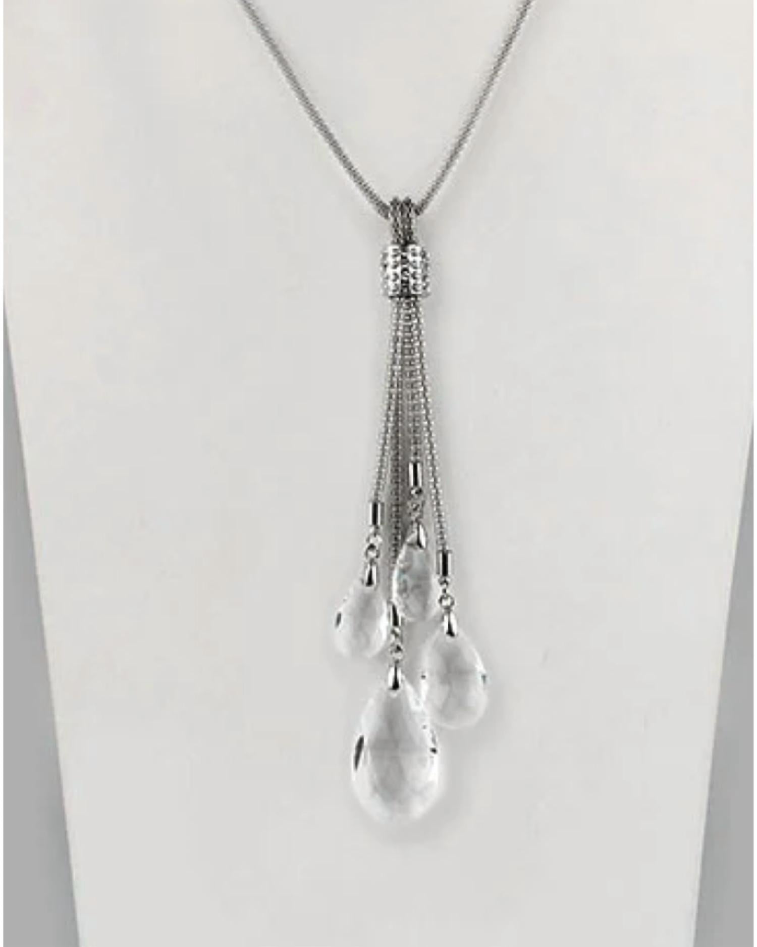 Peaceful Village - Women's Crystal Teardrop Cluster Necklace