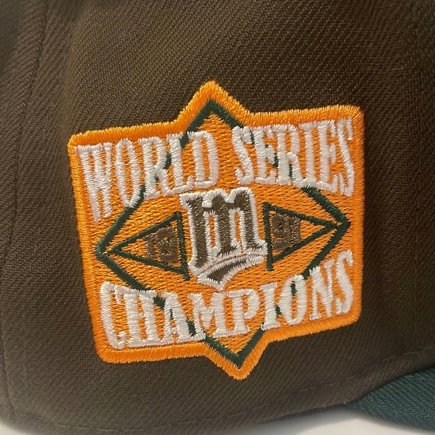 New Era Twins Autumn Woods Custom Hat in brown - men's hat - detail view