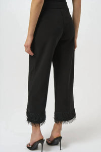 Joseph Ribkoff - Culotte Pants With Novelty Fringe Hem