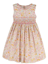 Gabby Girl's Floral Bouquet Smock Dress in pink - kids' dress