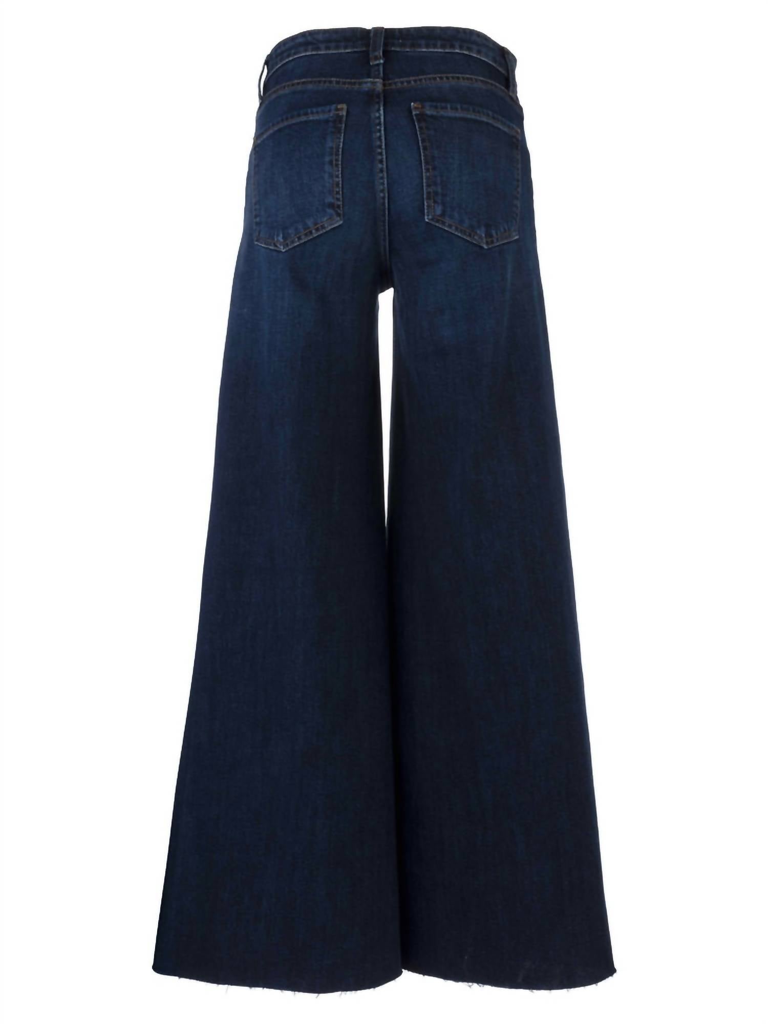 KUT FROM THE KLOTH Women's Blake High Rise Super Wide Leg Jeans in dark wash - women's jeans - detail view