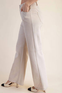Glam - Claire Straight-leg Suede Pants