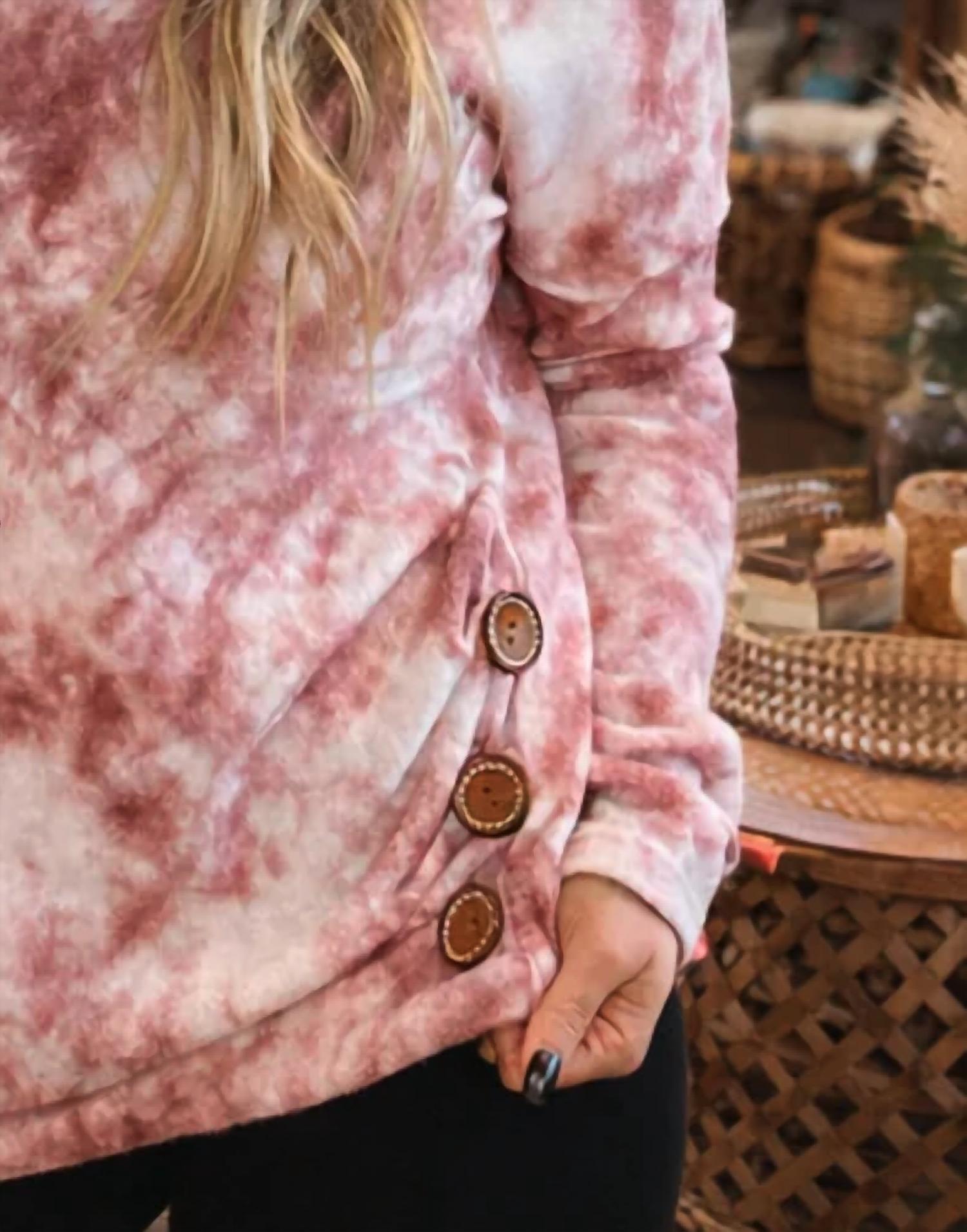 Zenana - Mocha Blush Tie Dye Sweater