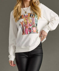 Panache Apparel Ski Girl Sweatshirt in white - women's top - view 4