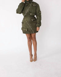 For Her Nyc - Cropped Utility Bomber Jacket