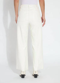 Lysse Vegan Leather Wide Leg Pants in snow white - women's pants - alternate view