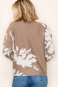 Staccato - Floral Jacquard Dolman Sleeve Sweater