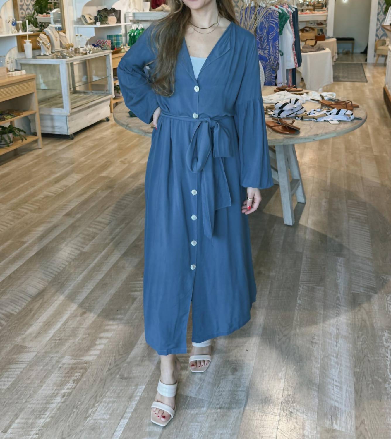 Phie Collective - Brushed Button Front Maxi Dress