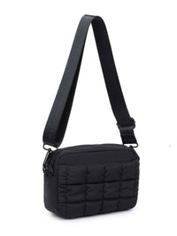 SOL and SELENE Women's Inspiration Quilted Nylon Crossbody Bag in black - women's bag - alternate view