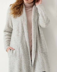 Charlie Paige Franki Super Soft Sweater Cardigan in grey brown - women's cardigan