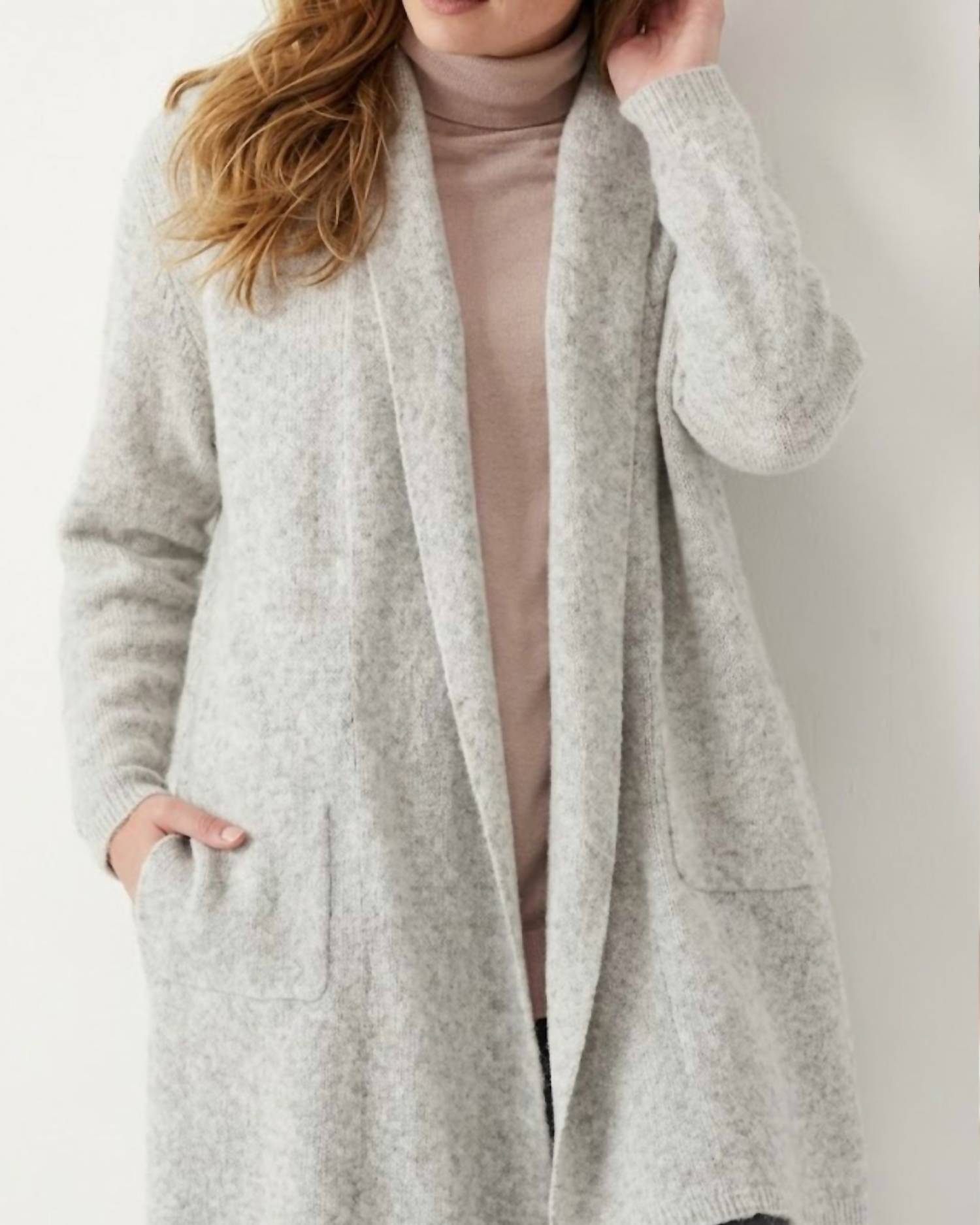 Charlie Paige Franki Super Soft Sweater Cardigan in grey brown - women's cardigan