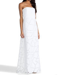 ALEXIS Lyona Long Strapless Dress in white - women's dress - alternate view