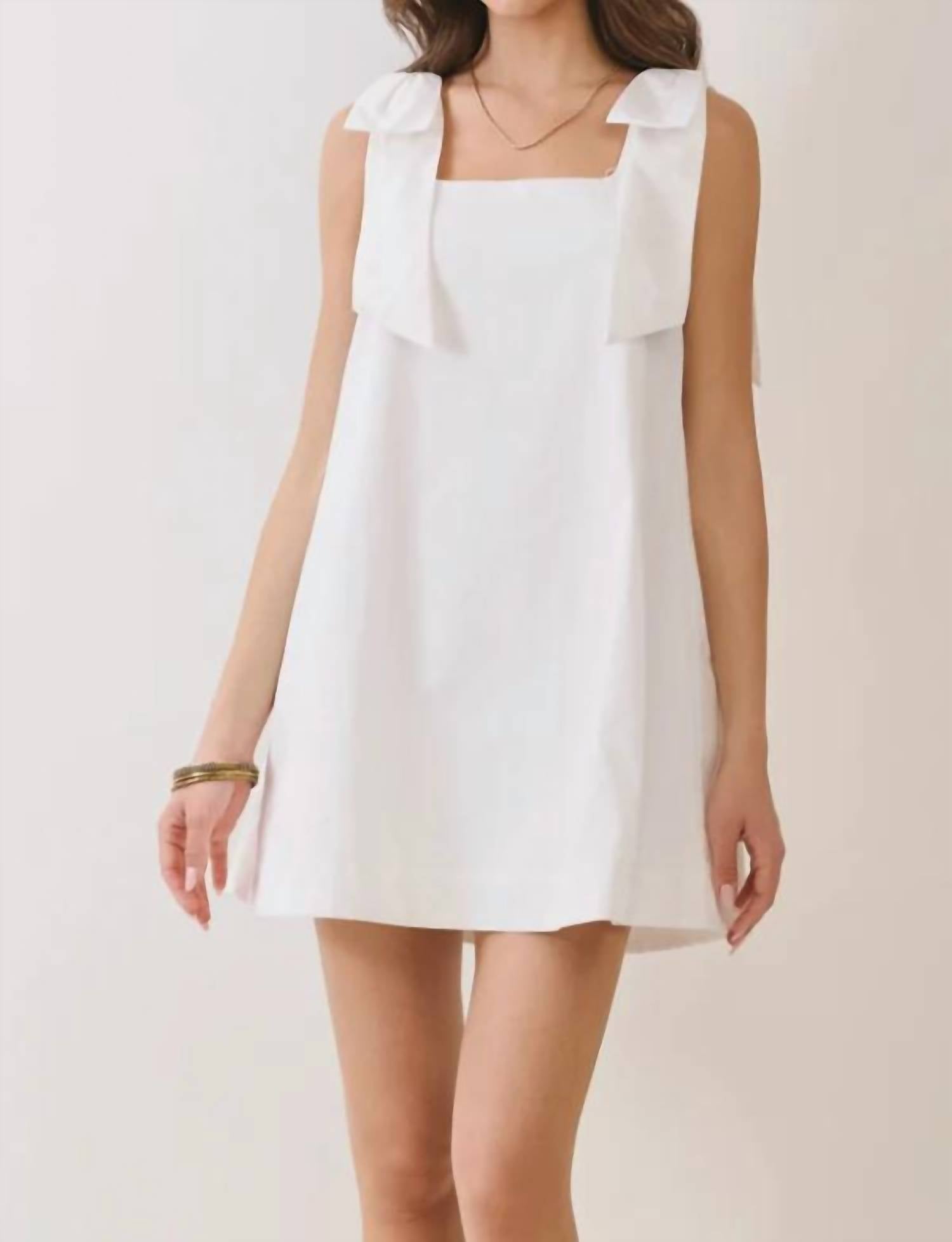 Tcec - Bow Shoulder Mini Dress