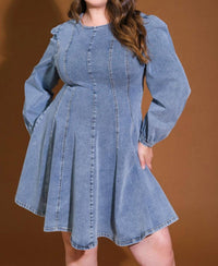Flying Tomato - Lainey Denim Dress - Plus