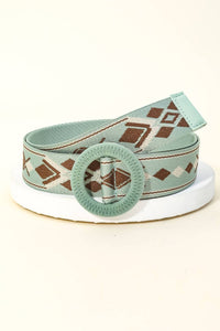 Anarchy Street - Women's Round Woven Buckle Boho Belt