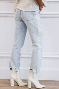 Kancan - Ivan High Rise Striped Straight Leg Jeans