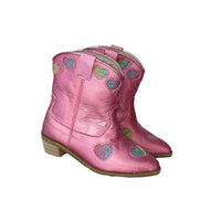 Lola + The Boys - Girls Iridescent Heart Cowgirl Boots