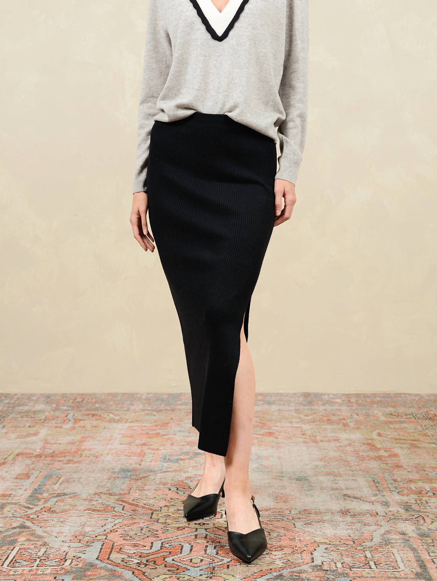 27 Miles Malibu - Betsi Rib Knit Pencil Skirt
