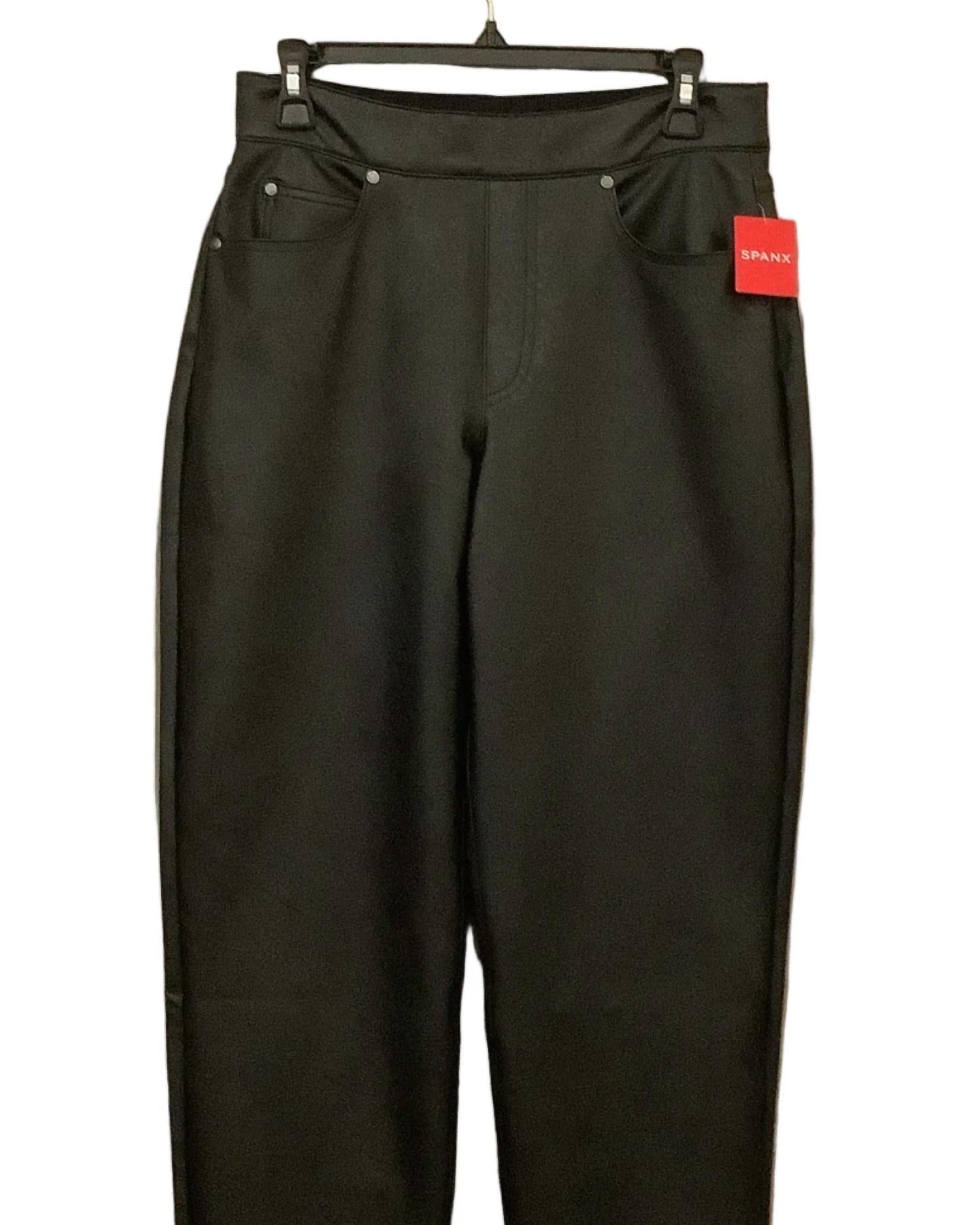 Spanx Women's Faux Leather Leggings in black - women's pants - detail view