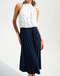 Joseph Ribkoff - Polka Dot Blouson Midi Dress