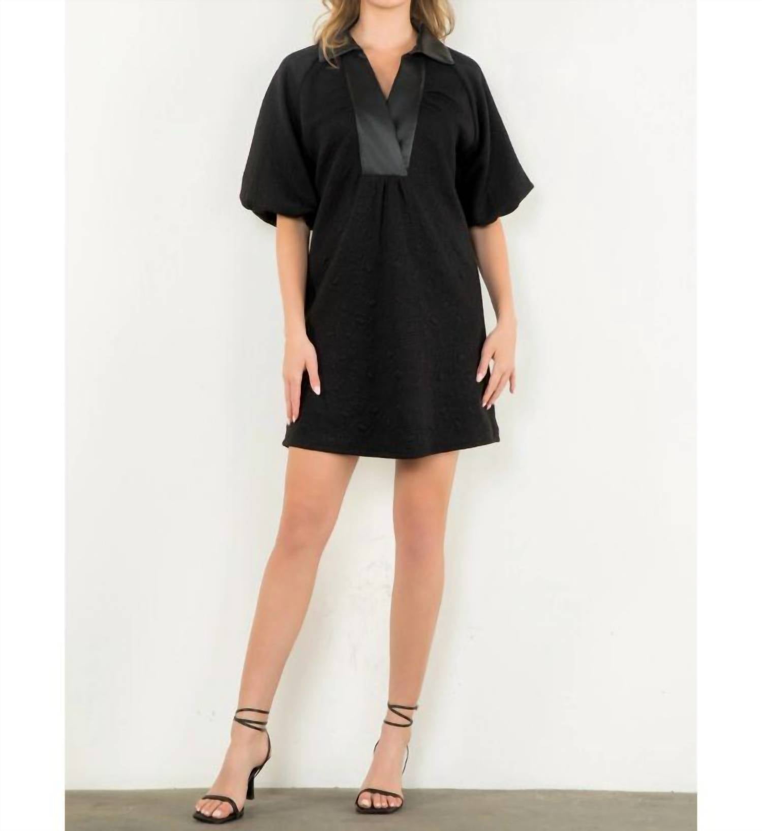 Thml - Puff Sleeve Textured Midi Dress