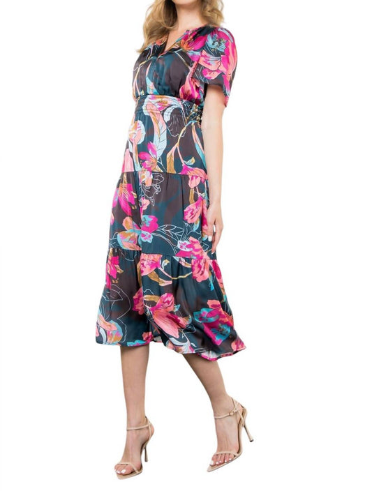 Thml - Short Sleeve Floral Maxi Dress