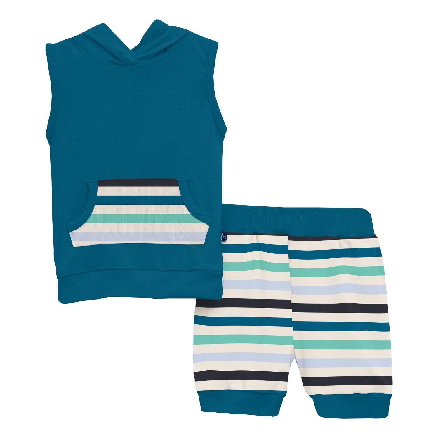 Kickee - Kids' Short Sleeve Hoodie Tank Set