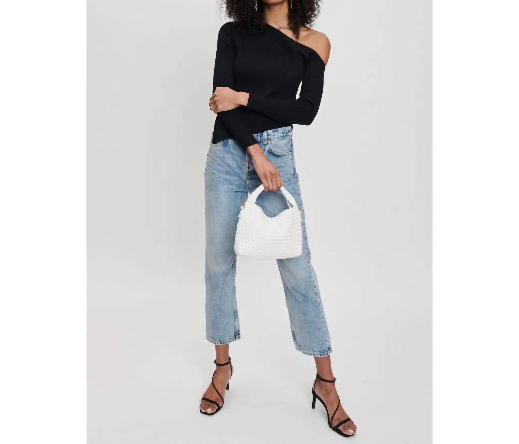 Moda Luxe - Woven Vegan Leather Crossbody Bag
