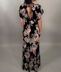 By Together - Elegant Floral Velvet Maxi Dress