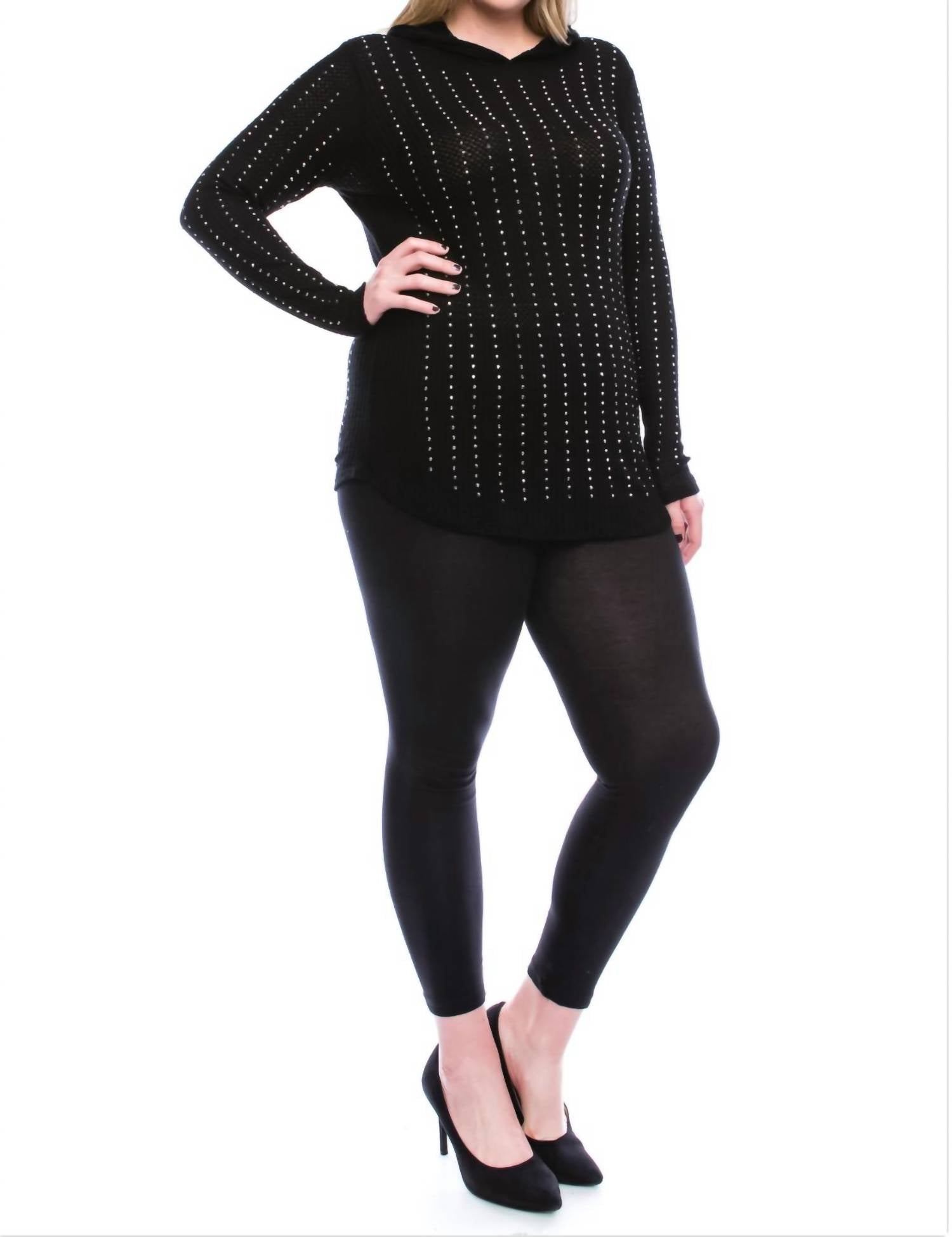 Vocal Apparel - Studded Thermal Hoodie - Plus Size