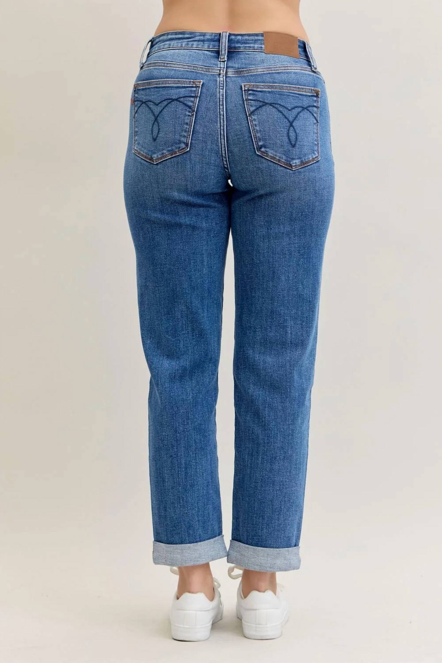 Judy Blue - Boyfriend Classic Cuffed Mid Rise Jean