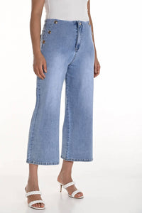 Frank Lyman - Cropped Wide-Leg Jeans