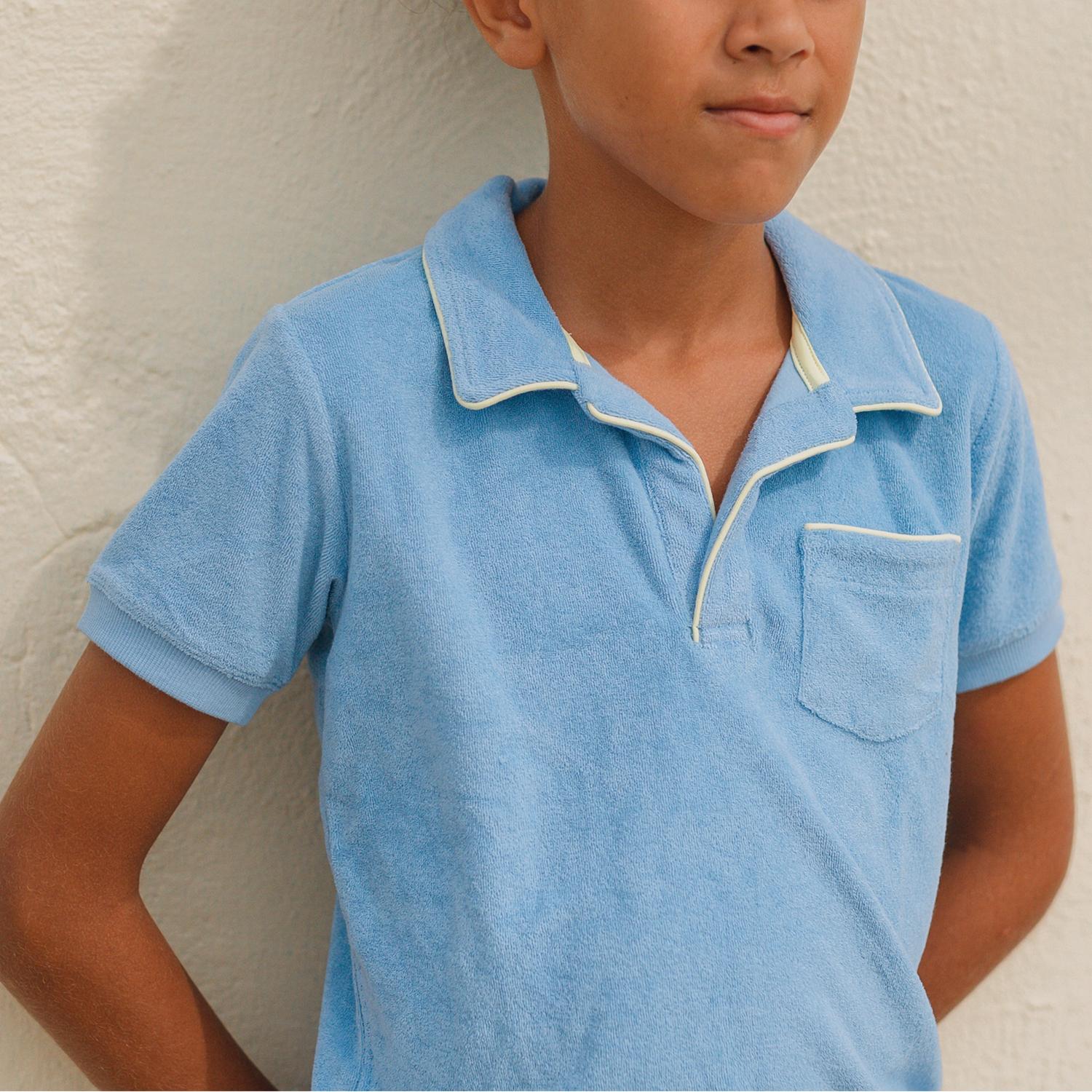 Minnow - Boy's Clearwater Terry With Ribbed Hem Polo