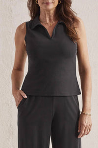 Tribal - Sleeveless Polo Shirt With Collar