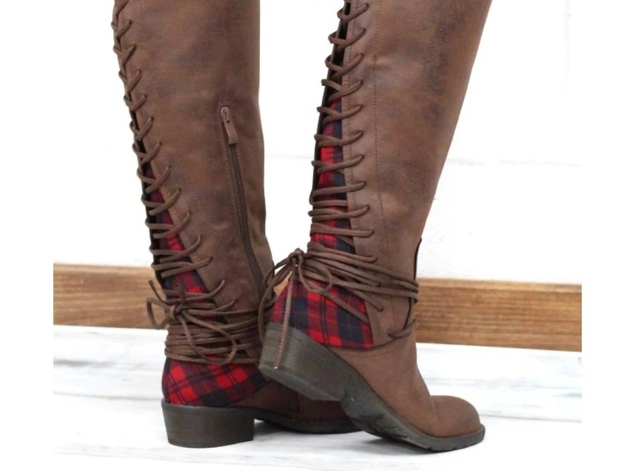 Very Volatile - Women's Buffalo Plaid Boots