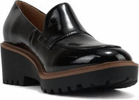 SODA Women's Smart Wedge Loafer in patent black - women's flats - detail view