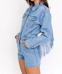 Le Lis - fringe denim romper
