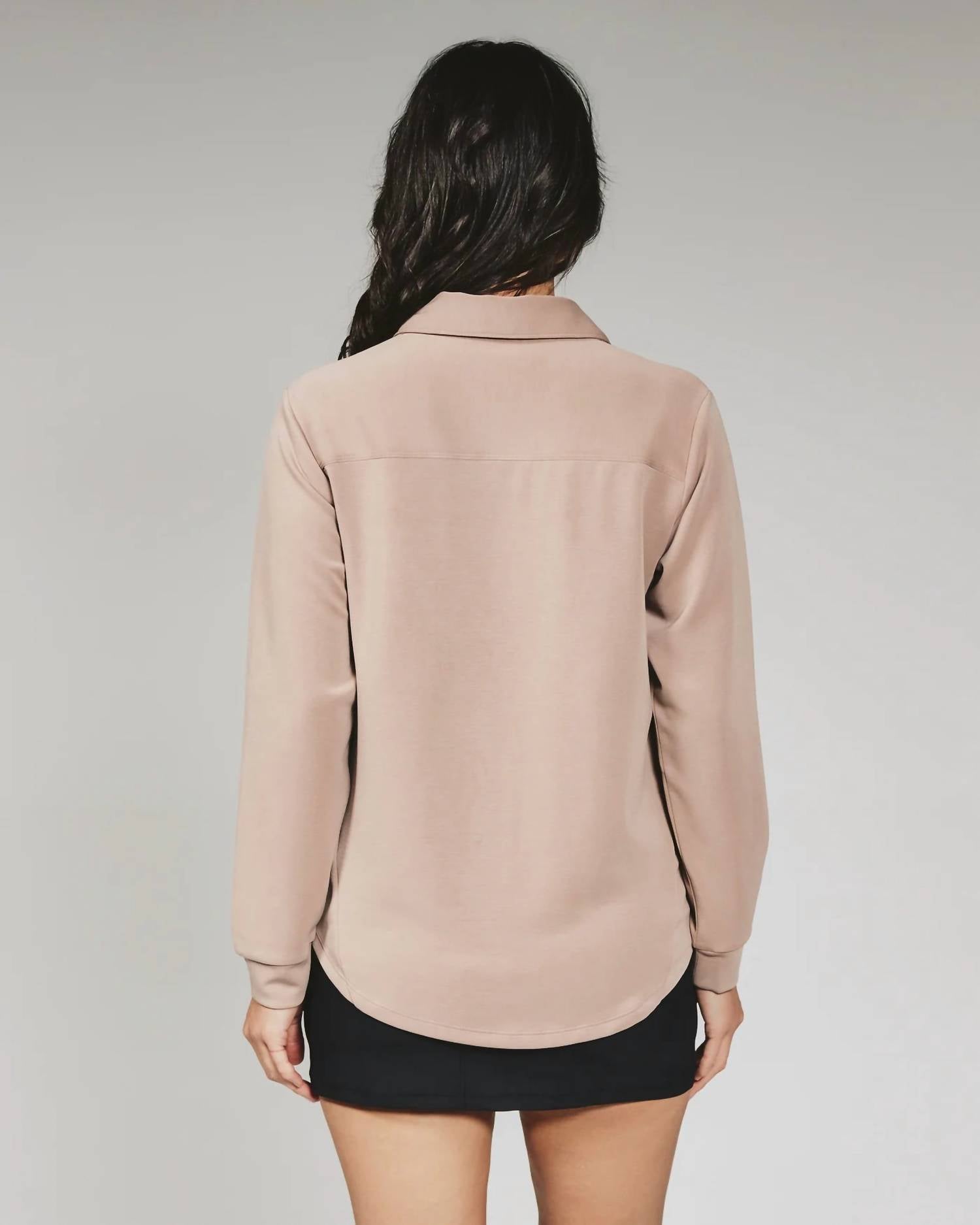 7Diamonds Rev Relaxed Fit Perfect Blouse in modern taupe - women's shirt - view 4